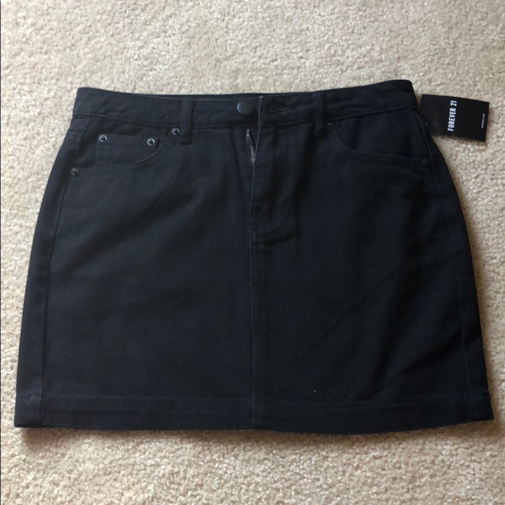 Women’s black jean mini skirt